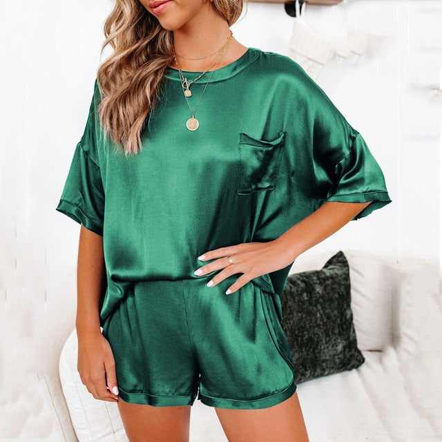 Satin Pajama Set Women