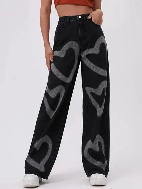 High Waist Heart Jeans