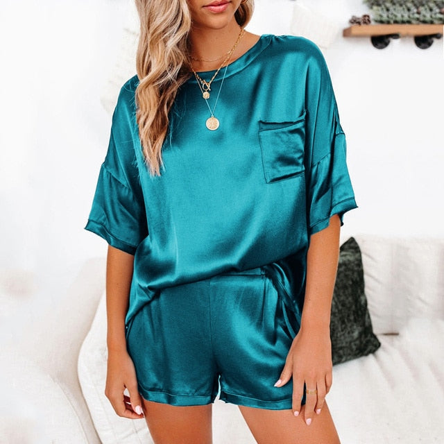 Satin Pajama Set Women