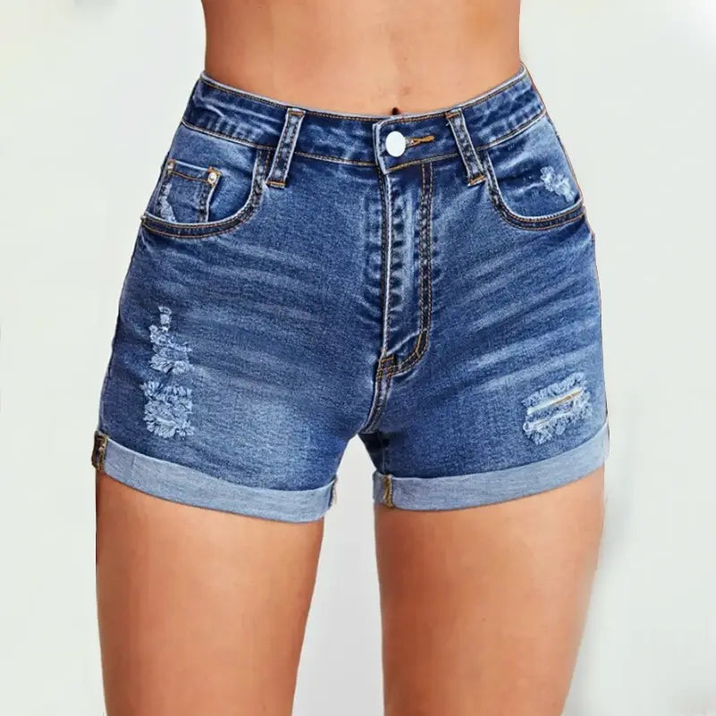 Ripped Denim Shorts