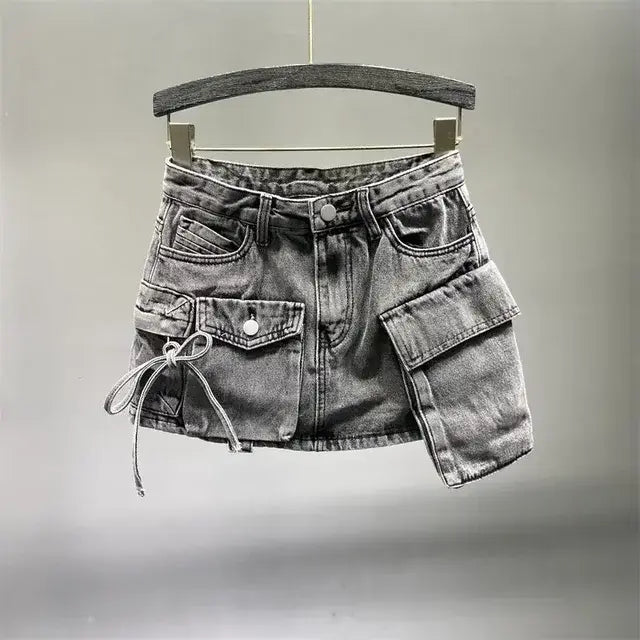 Cargo Denim Skirt