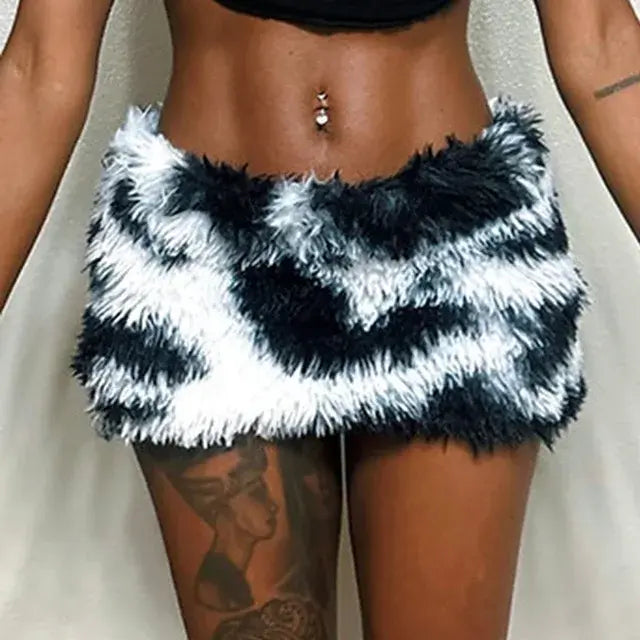 Fur Mini Skirt