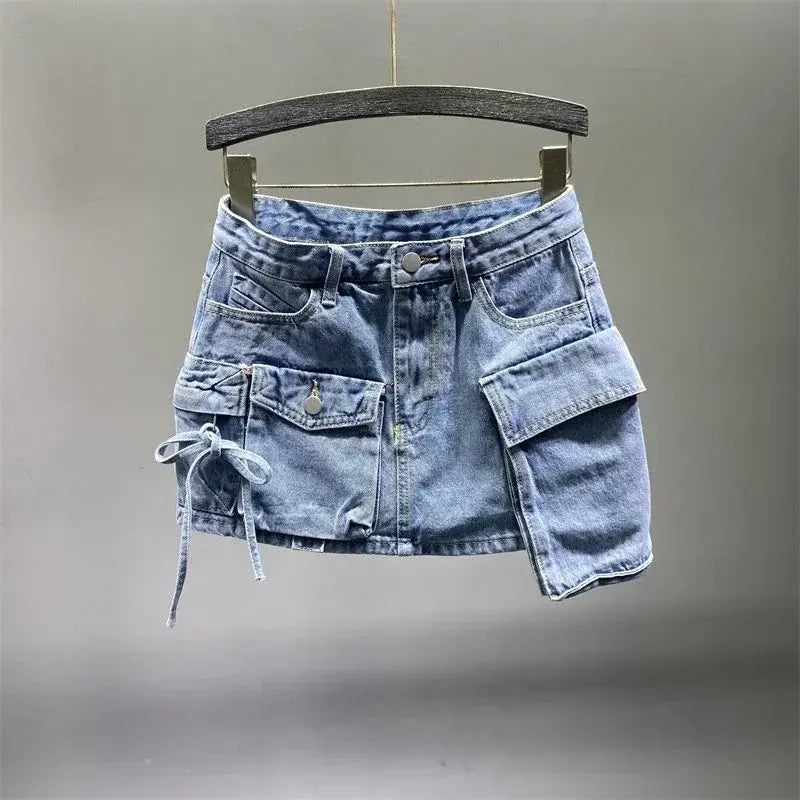 Cargo Denim Skirt