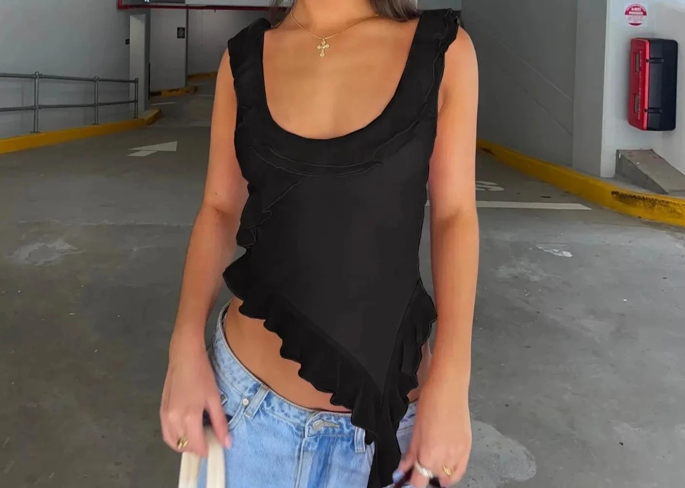 Sexy Ruffles Backless Crop Top