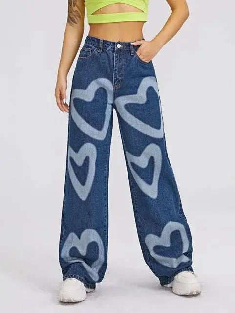 High Waist Heart Jeans