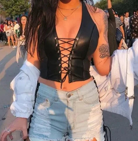 Leather Crop Top