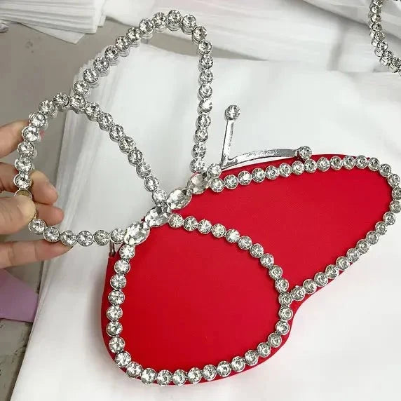 Rhinestone Butterfly Shape Mini Handbag