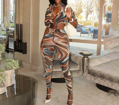 Abstract Print Two Piece Set